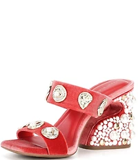 Gianni Bini Penei Velvet Pearl Ornament Slide Sandals