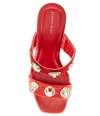 Gianni Bini Penei Velvet Pearl Ornament Slide Sandals