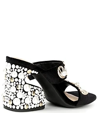 Gianni Bini Penei Velvet Pearl Ornament Slide Sandals