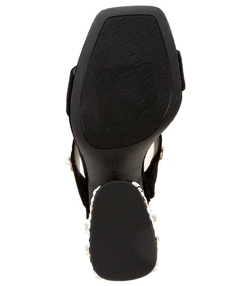 Gianni Bini Penei Velvet Pearl Ornament Slide Sandals