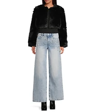 Gianni Bini Phoebe High Rise Embellished Wide Leg Denim Jeans