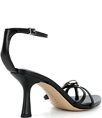 Gianni Bini Phoenix Leather Strappy Gold Ornament Dress Sandals