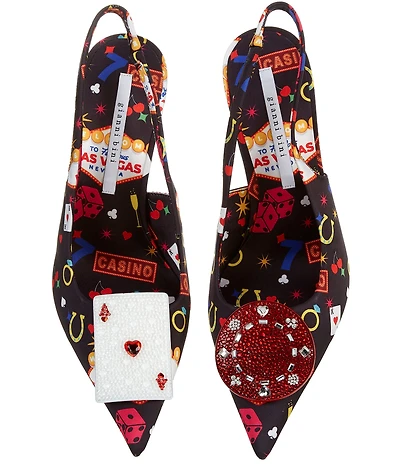 Gianni Bini Pokerface Casino Print Mismatch Stiletto Dress Pumps