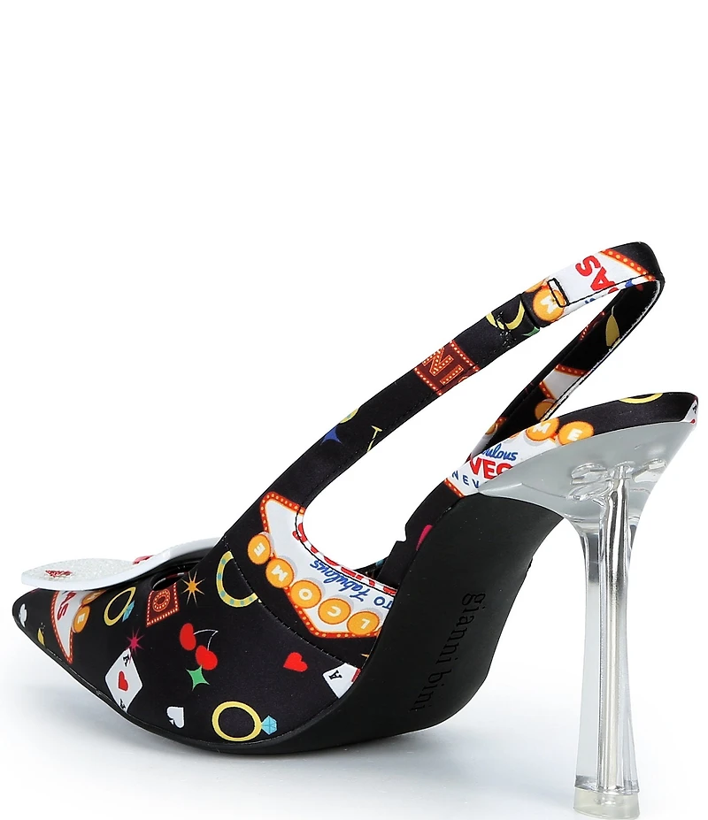 Gianni Bini Pokerface Casino Print Mismatch Stiletto Dress Pumps