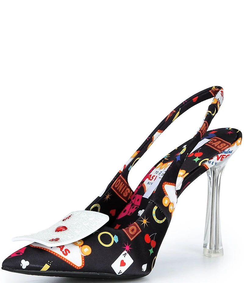 Gianni Bini Pokerface Casino Print Mismatch Stiletto Dress Pumps