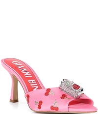 Gianni Bini Popz Two Cherry Soda Rhinestone Embellished Dress Slide Sandals
