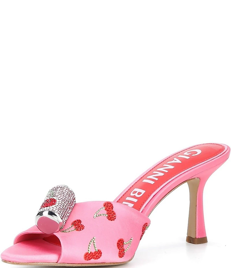 Gianni Bini Popz Two Cherry Soda Rhinestone Embellished Dress Slide Sandals