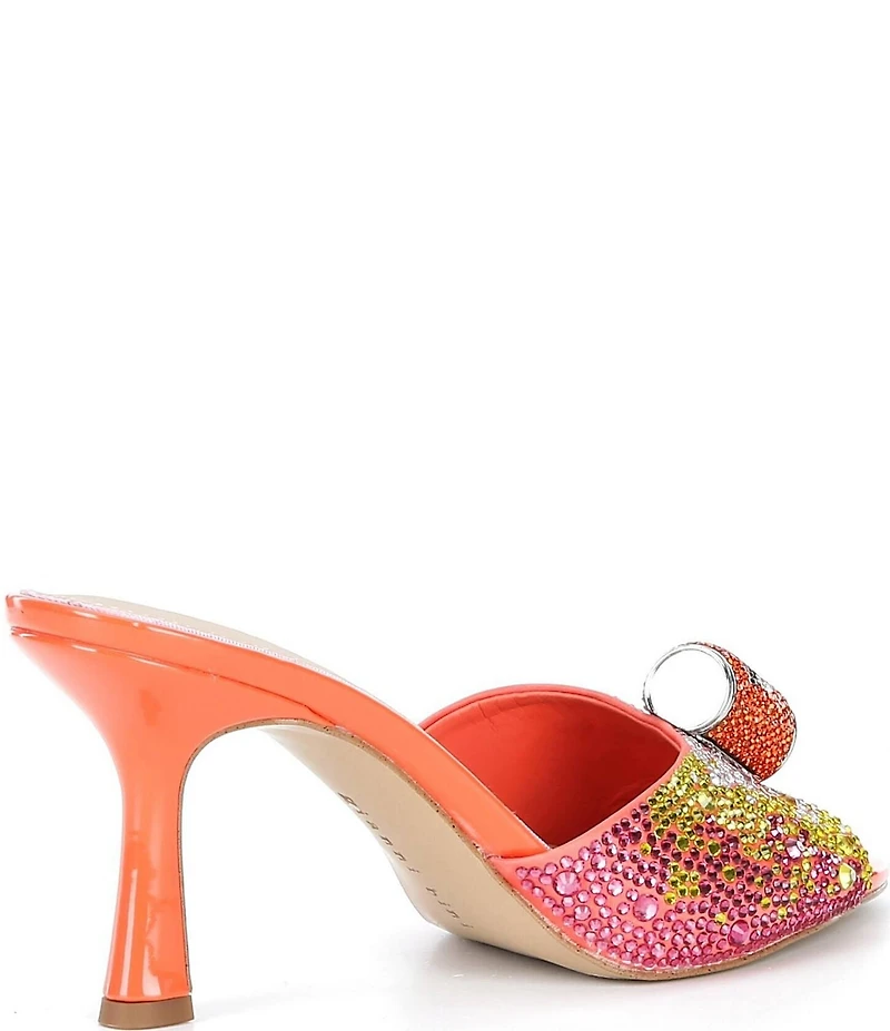 Gianni Bini Popz Three Orange Soda Rhinestone Dress Slide Sandals