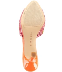 Gianni Bini Popz Three Orange Soda Rhinestone Dress Slide Sandals