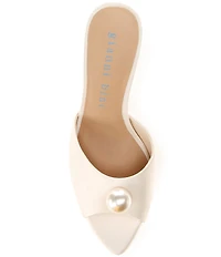 Gianni Bini Preston Satin Pearl Ornamented Dress Slide Sandals