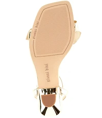 Gianni Bini Ransley Mirror Metallic Bow Square Toe Dress Sandals
