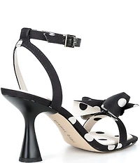 Gianni Bini Ransley Polka Dot Satin Bow Square Toe Dress Sandals