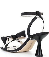 Gianni Bini Ransley Polka Dot Satin Bow Square Toe Dress Sandals