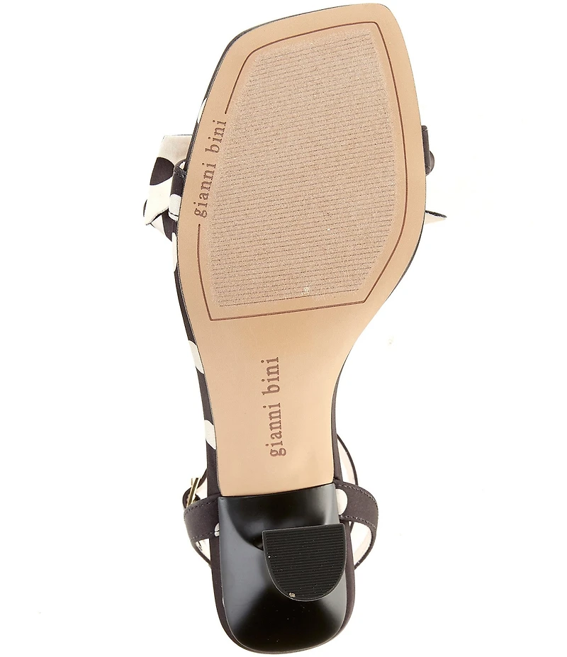 Gianni Bini Ransley Polka Dot Satin Bow Square Toe Dress Sandals