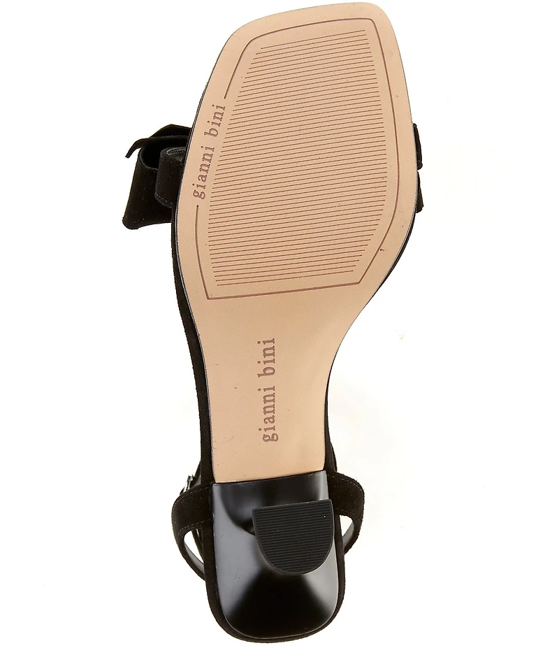 Gianni Bini Ransley Suede Bow Square Toe Dress Sandals