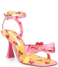 Gianni Bini Ransley Two Cherry Satin Bow Dress Sandals