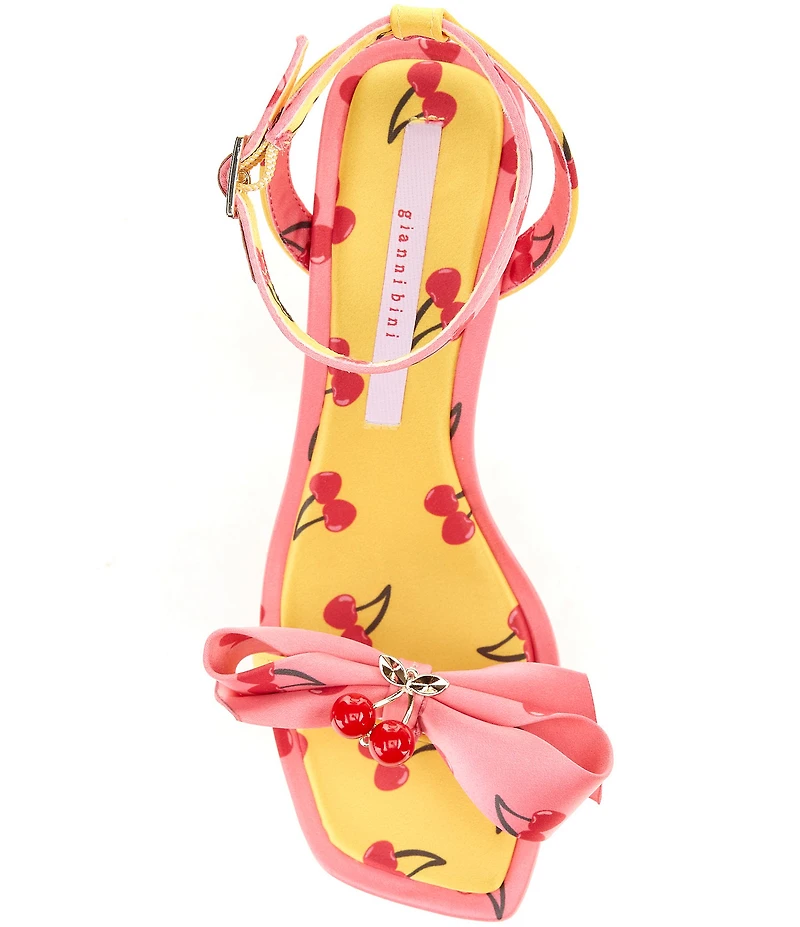 Gianni Bini Ransley Two Cherry Satin Bow Dress Sandals