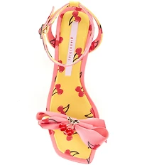 Gianni Bini Ransley Two Cherry Satin Bow Dress Sandals