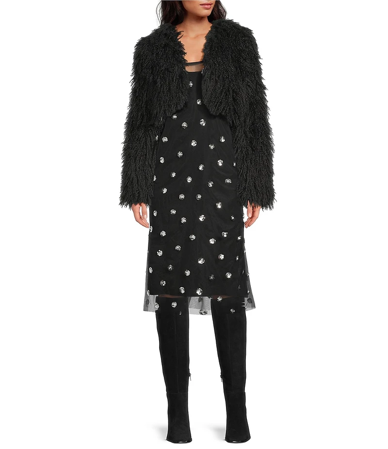 Gianni Bini Raya Faux Fur Long Sleeve Jacket