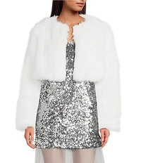 Gianni Bini Raya Faux Fur Long Sleeve Jacket