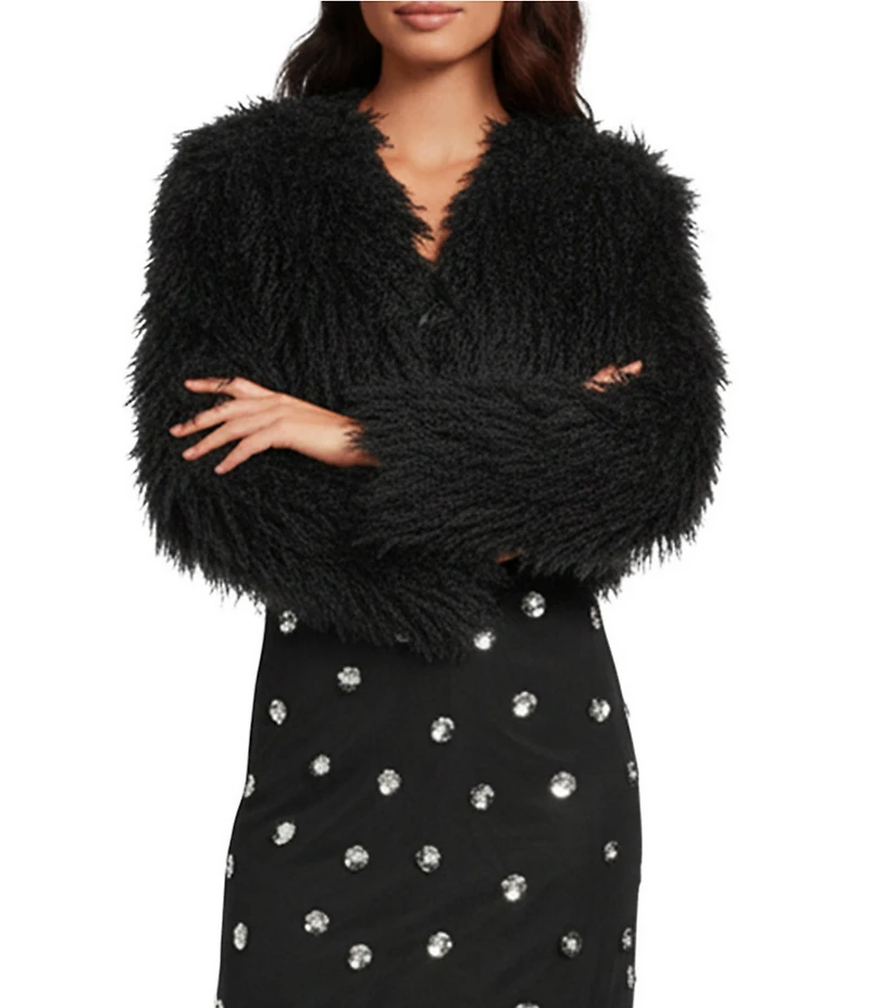 Gianni Bini Raya Faux Fur Long Sleeve Jacket