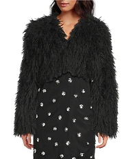 Gianni Bini Raya Faux Fur Long Sleeve Jacket
