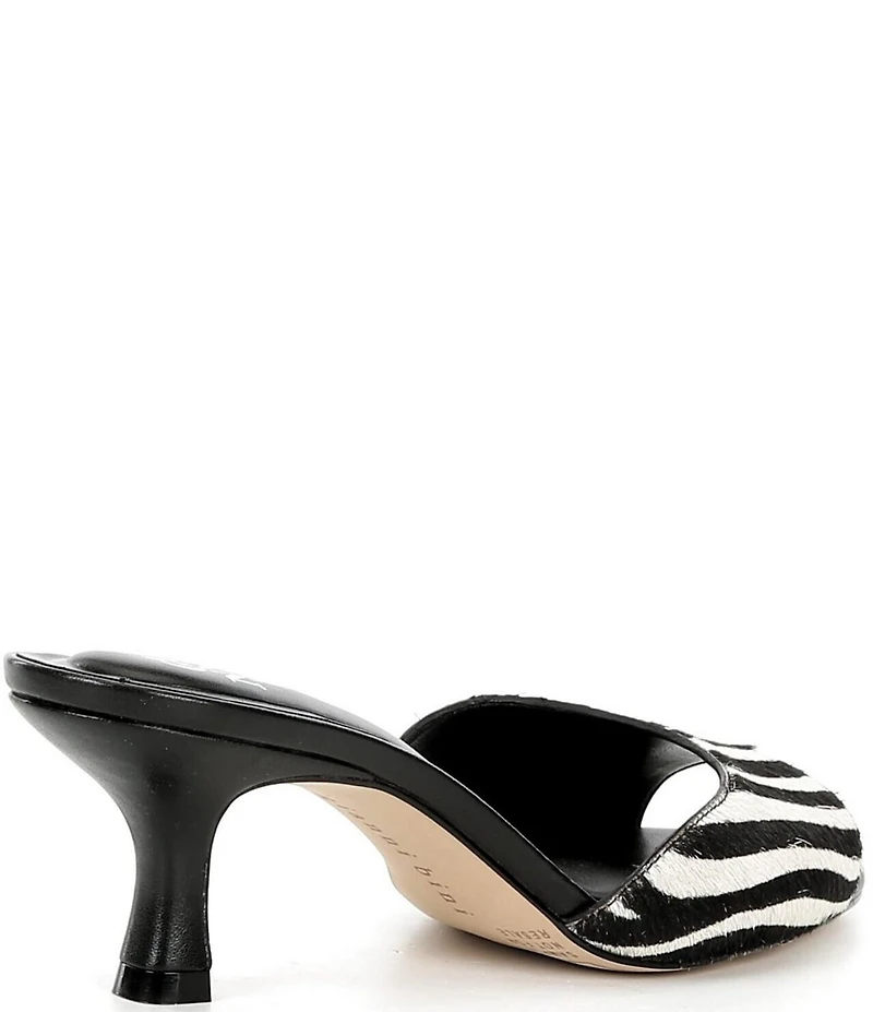 Gianni Bini Reaves Two Zebra Print Haircalf Slide Sandals