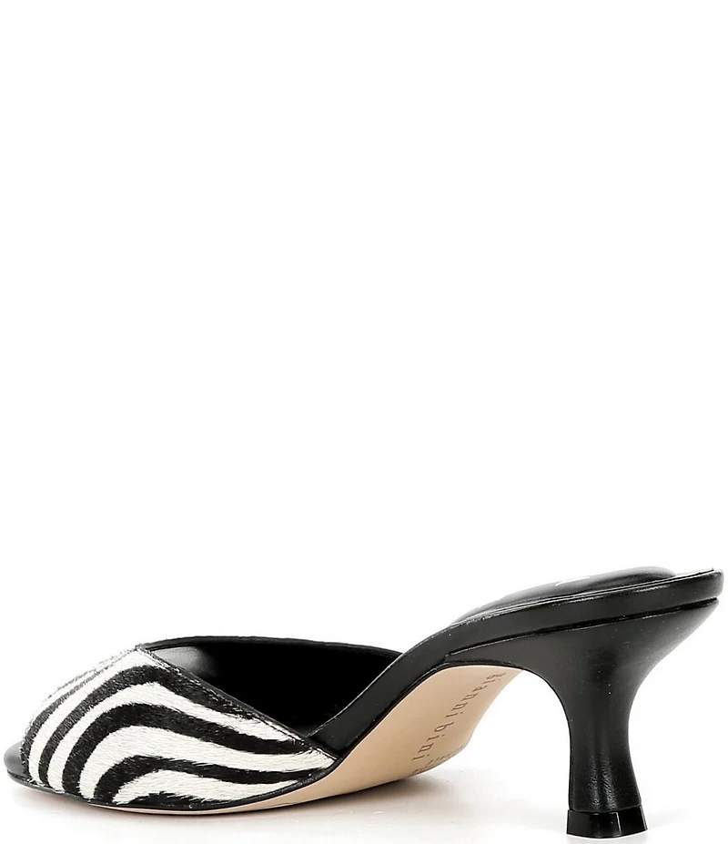 Gianni Bini Reaves Two Zebra Print Haircalf Slide Sandals
