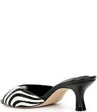Gianni Bini Reaves Two Zebra Print Haircalf Slide Sandals