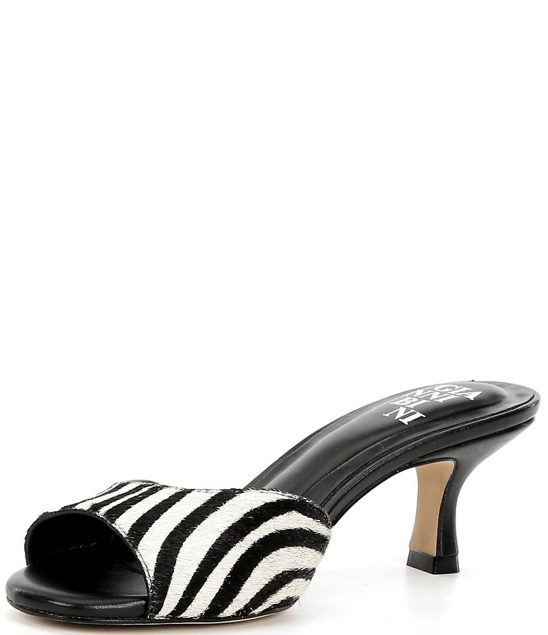 Gianni Bini Reaves Two Zebra Print Haircalf Slide Sandals