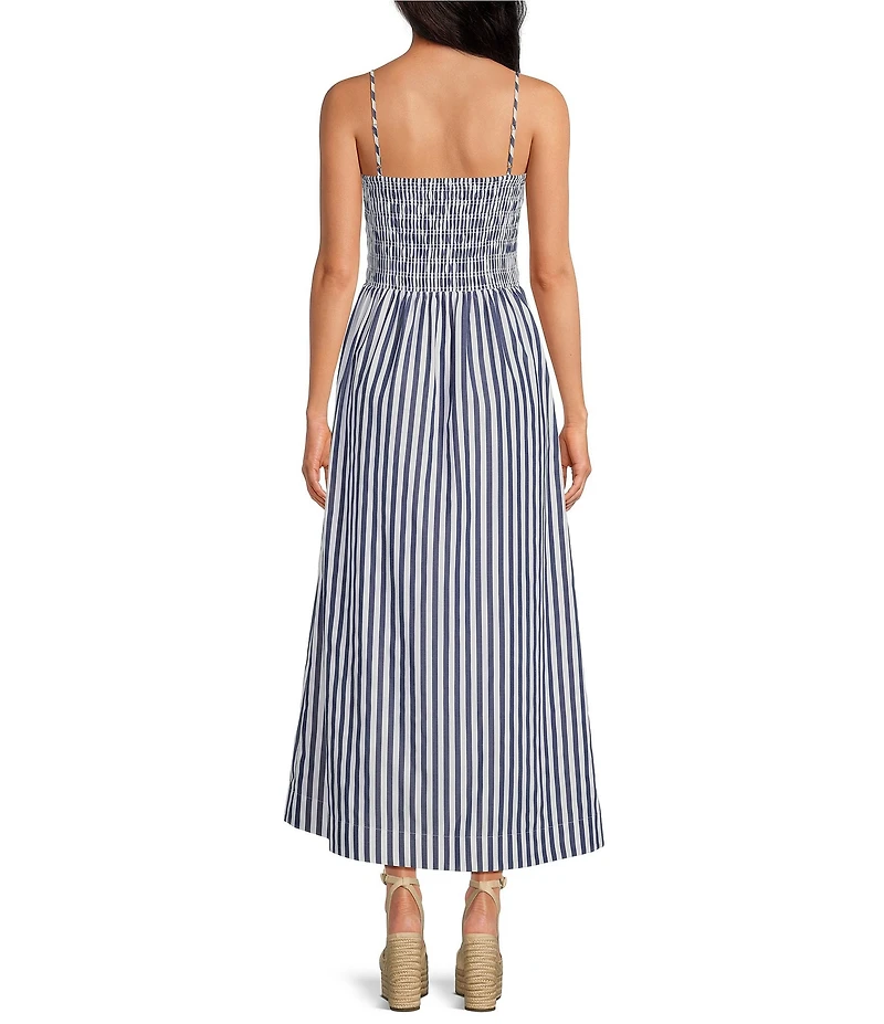 Gianni Bini Renee Stripe Smocked Square Neck Dress