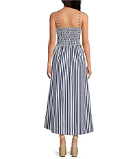 Gianni Bini Renee Stripe Smocked Square Neck Dress