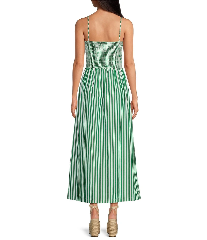 Gianni Bini Renee Stripe Smocked Square Neck Dress