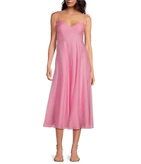 Gianni Bini Renee Tencel V Neck Sleeveless Midi Dress