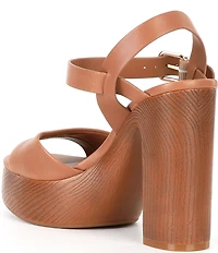 Gianni Bini Renner Leather Block Heel Platform Sandals