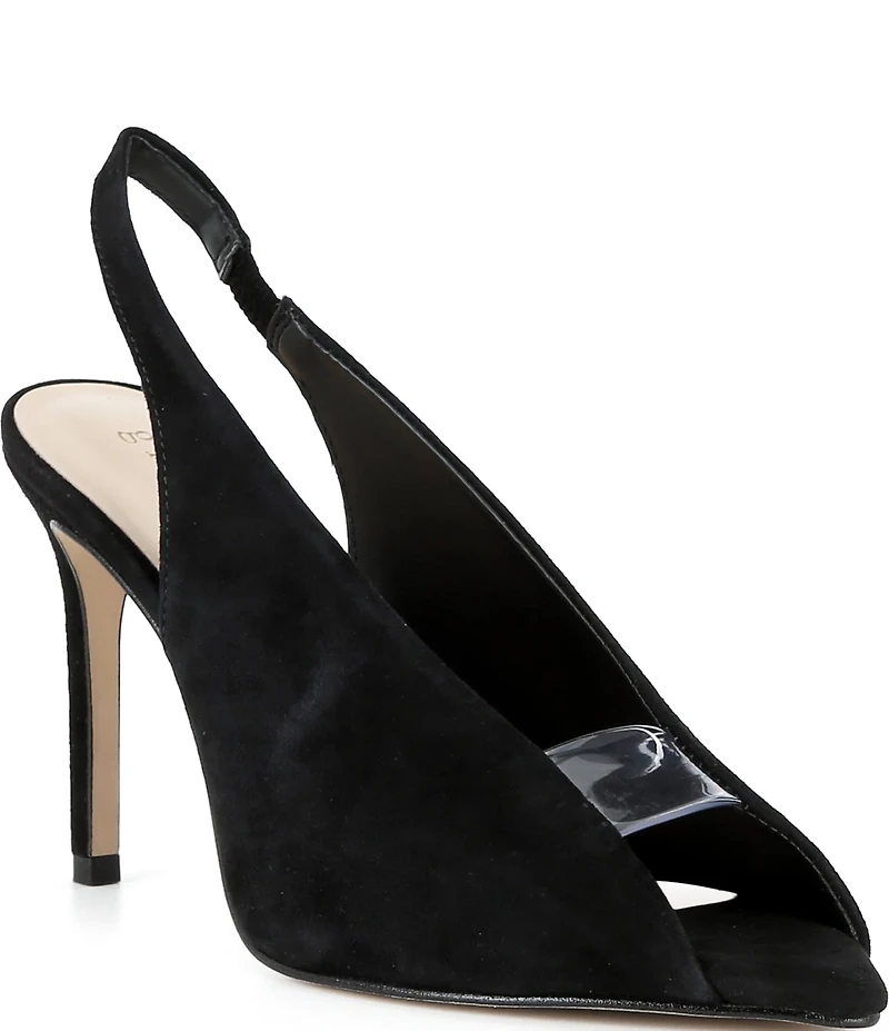 Gianni Bini Renton Suede Open Toe Slingback Heels