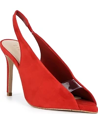 Gianni Bini Renton Suede Open Toe Slingback Heels