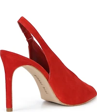 Gianni Bini Renton Suede Open Toe Slingback Heels