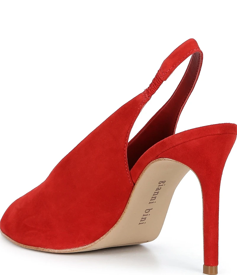 Gianni Bini Renton Suede Open Toe Slingback Heels