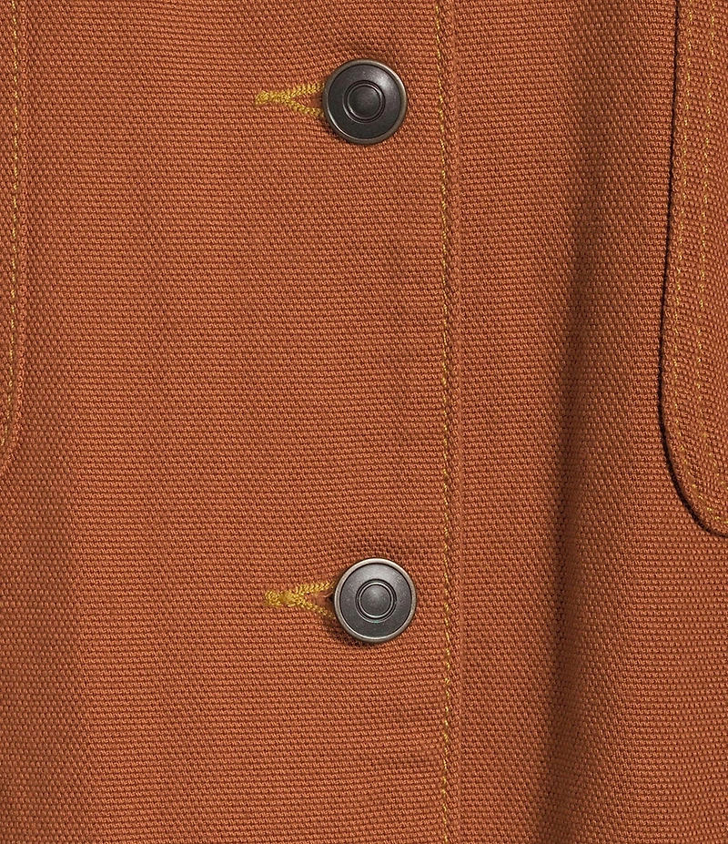 Gianni Bini Rose Suede Collared Canvas Barn Jacket