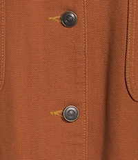 Gianni Bini Rose Suede Collared Canvas Barn Jacket