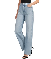 Gianni Bini Rosie High Rise Straight Leg Denim Jeans