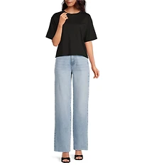 Gianni Bini Rosie High Rise Straight Leg Denim Jeans