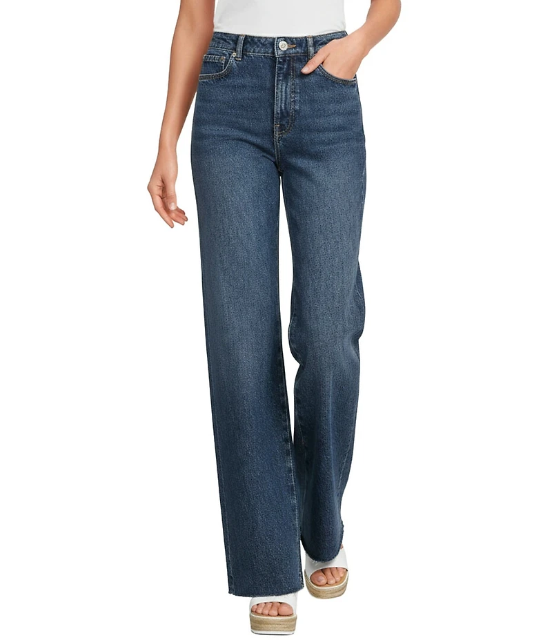 Gianni Bini Rosie High Rise Straight Leg Denim Jeans