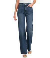 Gianni Bini Rosie High Rise Straight Leg Denim Jeans