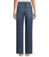 Gianni Bini Rosie High Rise Straight Leg Denim Jeans
