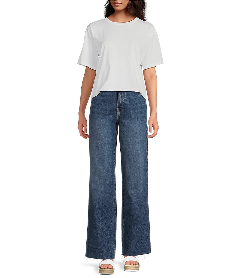 Gianni Bini Rosie High Rise Straight Leg Denim Jeans