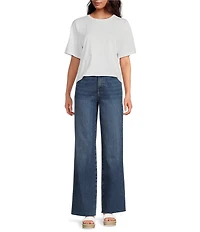 Gianni Bini Rosie High Rise Straight Leg Denim Jeans