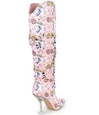 Gianni Bini Rowdy Rodeo Print Embellished Martini Heel Dress Boots