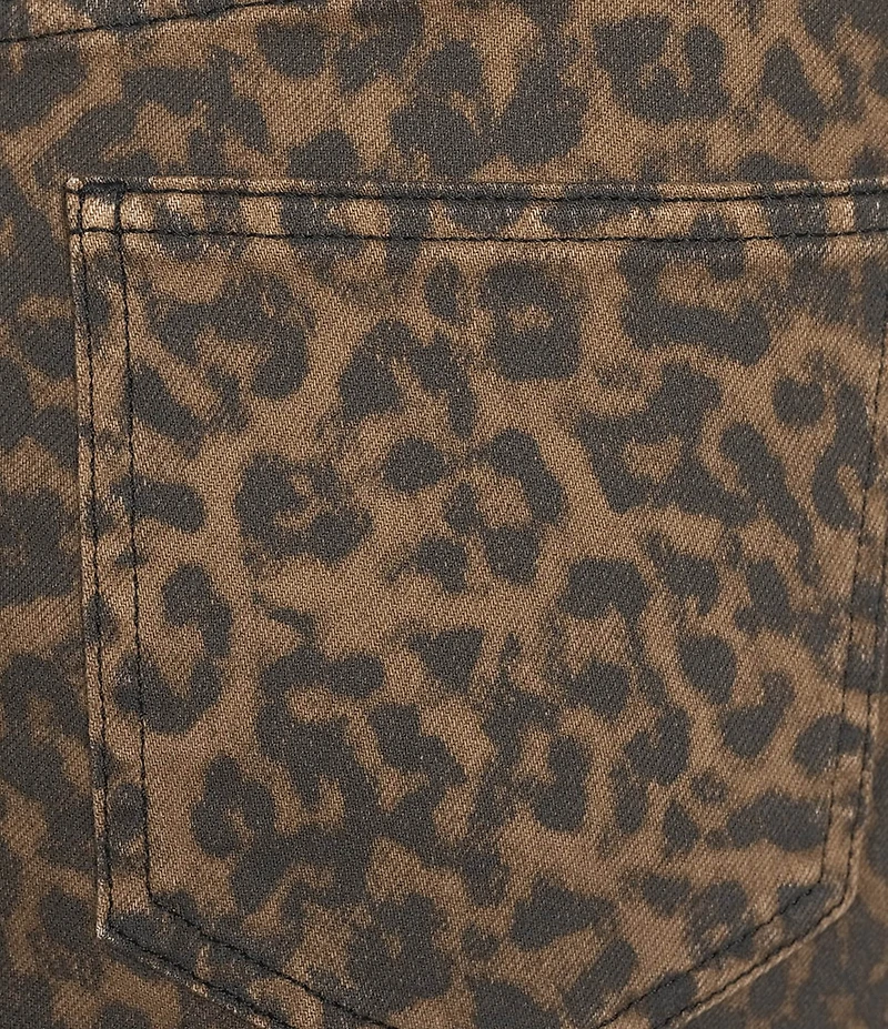 Gianni Bini Ruby Leopard Print Denim Mini Skirt